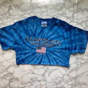 Blue Tie Dye Atlantic City Crop Top